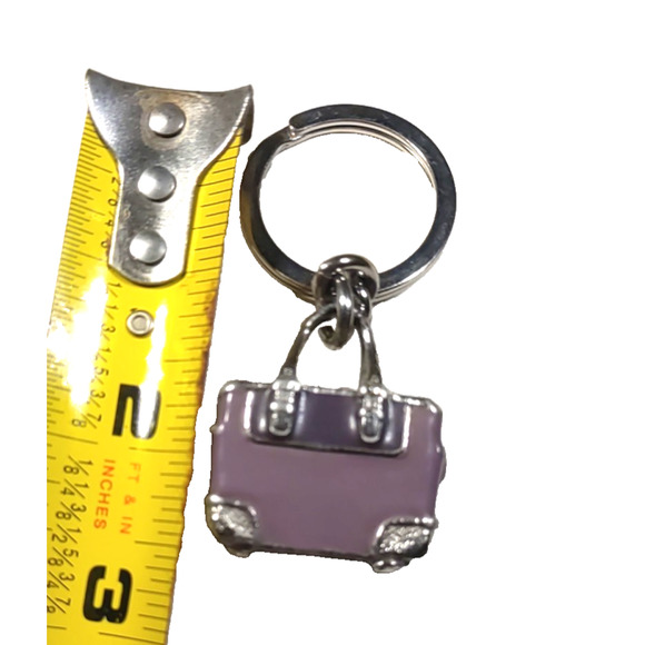 Coach Purple Metal purse Keychain Silver Tone Solid Metal - Picture 5 of 5